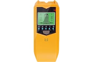 HOTBEST Stud Finder Wall Scanner, 5 in 1 Electronic Stud Sensor, Metal Detector Wall Scanner, Wall Wood Detector Scanner with LCD Display & Audio Alarm for Wood Metal Pipe Studs AC Wire Detection (Yellow)