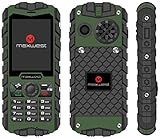 Rugged Cell Phone Unlocked 2G GSM Waterproof Shockproof Maxwest Ranger Flashlight Military Grade IP68 Certified (Green)