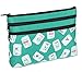 Mah Jongg Direct Green Color Tiles Pattern 3-Zipper Purse, Holds 2024 Card, Easy to Clean, Designer Style