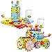 81 Pcs Interlocking Building Blocks and Gears Toy Set with Motorized Spinning Wheels Perfect Gift for Children Kids Puzzle Bricks Gear Wheels Build in Their Own Idea make More Fun