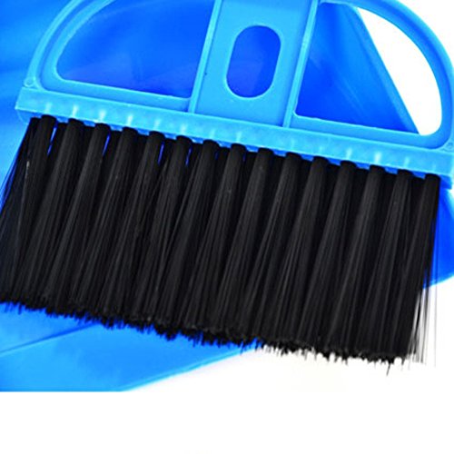 Orcbee _Mini Desktop Sweep Cleaning Brush Small Broom Dustpan Set (Blue)