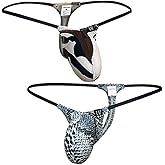 COMLIFE Men's Sexy Low Rise Thong T-Back Bulge Pouch Bikini Briefs