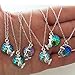 Myhouse Women Girls Colorful Fish Scales Pattern Mermaid Pendant Necklaces for Gifts Charms Findings (Purple)