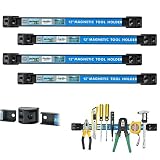 Alouette 4 Pieces 12 Inches Magnetic Tool Holder Racks,Metal Tool Organizer Bar for Garage&Workshop