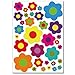 WANDKINGS Wall Stickers Colourful Flowers – Design 4 Sticker Set – 66 Stickers on 2 US Letter Sheets (Each 8.3 x 11.7 inch)