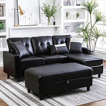 Amazon Com Honbay Convertible Sectional Sofa With Ottoman L Shape