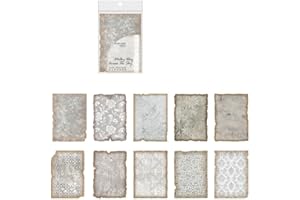 30 Sheets Pastoral Style Decorative Paper Distressed Warm-Tone Irregular Edges for Planner Journal Base Layer Collage Craft