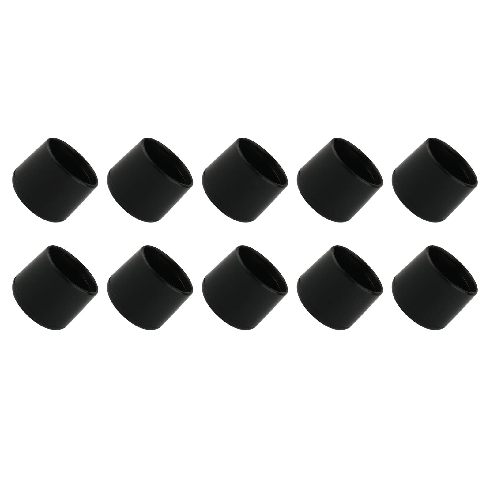 METALLIXITY Chair Leg End Cover (16mm Dia) 15Pcs, PVC Furniture Feet Caps Floor Protector - for Sofa Table Patio Chairs, Black
