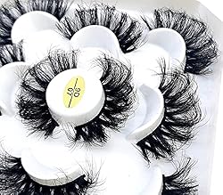 HBZGTLAD new 5 Pairs 25 mm 3d Mink Lashes Bulk Faux