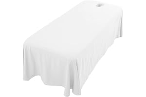 Massage Bed Cover, Massage Bed Sheet, 114x71" Breathable Table Skirt with Face Hole, Washable Reusable Beauty Cover, Spa for 