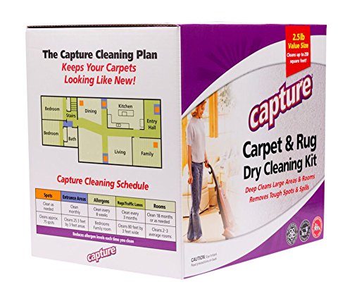 Capture Carpet Dry Cleaning Kit 250 - Resolve Allergens Stain Smell Moisture from Rug Furniture Clothes and Fabric, Mold Pet Stains Odor Smoke and Allergies Too