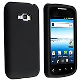 LG Optimus Elite LS696 Cell Phone Solid Black Silicon Skin Case