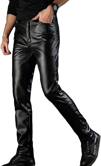 Amazon Aozuoメンズ レザーパンツ 防風 防水 革パンツ スキニー バイクパンツ 秋 冬 ボトムス ストレッチ スリム ライダースパンツ ロングパンツ 通勤 韓国風 ファッション ロングパンツ 通販