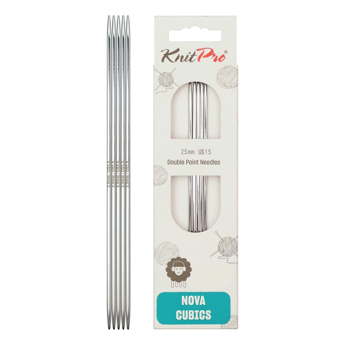 KnitPro Nova Cubics Double Pointed Needles 8" (20cm) | 2.50mm