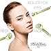 Jade Facial Roller for Face Massager – w/Gua Sha Tool - 100% Real Jade Anti Aging Eye Roller - Lymphatic Drainage Facial Massager