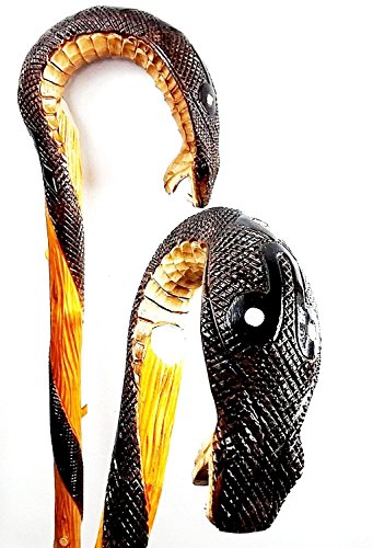 oleksandr.victory Cane Walking Stick Wooden Stick Handmade Men's Accesories (34 inch, Cobra)
