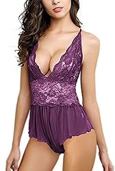 HZH Women Sexy Lingerie Lace Jumpsuit Ba…