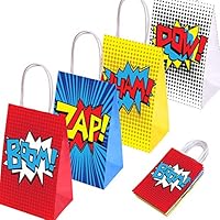 JOYET Superhero Party Supplies Favors, Superhero Party Bags For Superhero Theme Birthday Party Decorations Set of 16 (4 Colors)