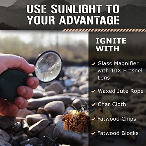 TACAMO Emergency Fire Starting Kit, 15Piece Waterproof Fire Starter