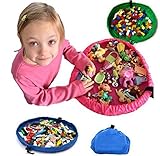 Elife Pink 18 Inch Nylon Kids Toy Storage Bag Organizer Box and Play Mat Toy Quick Pouch