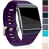 Maledan Bands Compatible with Fitbit Ionic Bands, Classic Replacement Accessories Sport Wristbands for Fitbit Ionic, Plum, Large