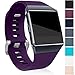 Maledan Bands Compatible with Fitbit Ionic Bands, Classic Replacement Accessories Sport Wristbands for Fitbit Ionic, Plum, Large