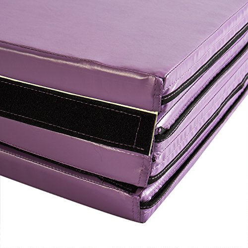ZENOVA Gymnastics Mats for Tumbling 4'x6' Folding Exercise Mat 4 Panel Lightweight Gym Floor Mats for Workout and Exercise