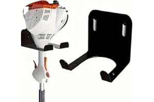 Heavy Duty Steel Lawn Mower Wall Mount Hanger, Easy-to-Install Garage Storage Organizer for Lawn Mowers & Trimmers, Black Met