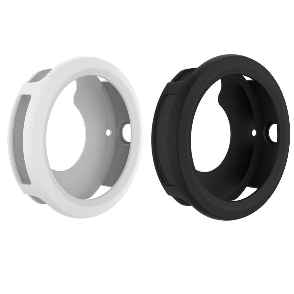 Hemobllo 2 Pcs Compatible for Garmin Vivoactive 3 Watch Case - Soft Silicone Protective Case Shockproof Anti-fall Protector Shell Frame Bumper Smart Watch Protective Cover (White, Black)