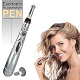 Improve Your Health And Reduce Stress With Electronic Acupuncture Massager Powerful Meridian Energy Pen Chinese Therapy Device Electro Handheld Acupoint Massage Stick + European Massage Cream + E-Book