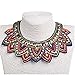 SUMAJU Collars Statement Necklace, Miraculous Garden Womens Vintage Fabric Colorful Bohemian Acrylic Beads Choker Necklace Jewelry