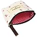 niceEshop(TM) Portable Canvas Red Flower Coin Purse Pouch Bag Key Case,beige
