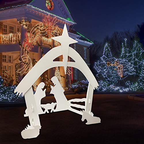 EasyGO Set Outdoor Nativity Christmas Decoration-Outside Yard, 6 Foot Tall
