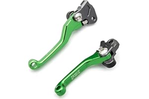 Krace CNC Motorcross Dirt Bike Pivot Brake Clutch Levers Set Fit for Kawasaki KX125 2000-2005,KX250 2000-2004,KX250F 2004,KX65 2000-2019,KX85 2001-2019