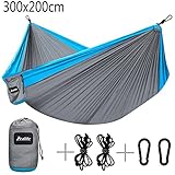 Camande Double Camping Hammock Portable Lightweight Nylon Hammock with 600 pounds Capacity for Outdoor, Hiking, Camping, Backpacking, Travel, Backyard, Beach,118