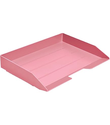 Acrimet 3-Tier Stackable Letter Tray – Side Load Desktop File Organizer, Clear Green Plastic – For Office, Home, Or Classroom