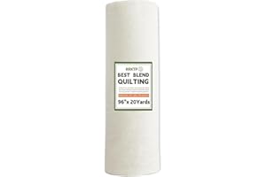 RRKTP Cotton Quilt Batting by The Roll，80/20 Cotton/Polyester Blend Batting for Quilting,Warm Soft Natural Batting for Sewing,Stuffing for Crafts Handmade Quilts& Sewing Project-96" X 20 Yard