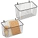 mDesign Small Metal Wire Wall Mounted Storage Organizer Basket Bin for Hanging in Kitchen, Garage, Entryway, Mudroom, Bedroom, Bathroom, Laundry Room - Unity Collection - 2 Pack - Bronze