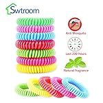 Swtroom Mosquito Repellent Bracelets Bands ,Deet-Free,Non-Toxic,Plants Oil Based, Natural Wristbands,200Hrs of Protection Against Mosquitoes and Insects - Premium Pest Control,（12-pack）