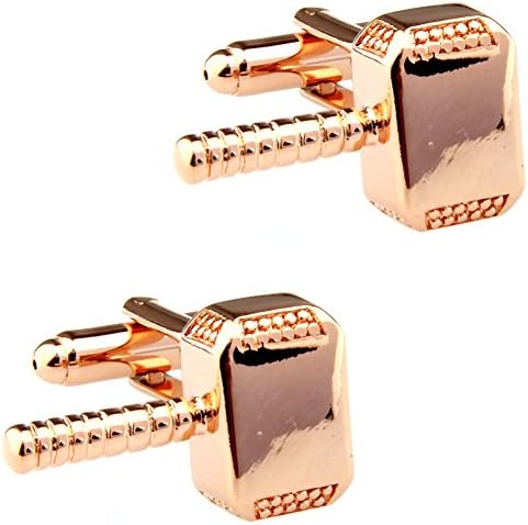 CIFIDET Cuff Links Fashion Men's Rose Gold Hammer Shirt Cufflinks with Gift Box