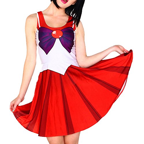 Aoibox Women's Sailor Moon Anime Cosplay Costume One Piece Skater Dress