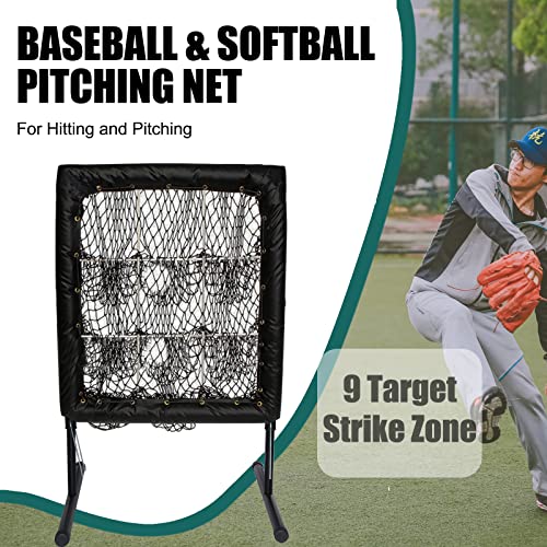 Baseball & Softball Pitching Net for Hitting and Pitching, 9 Target