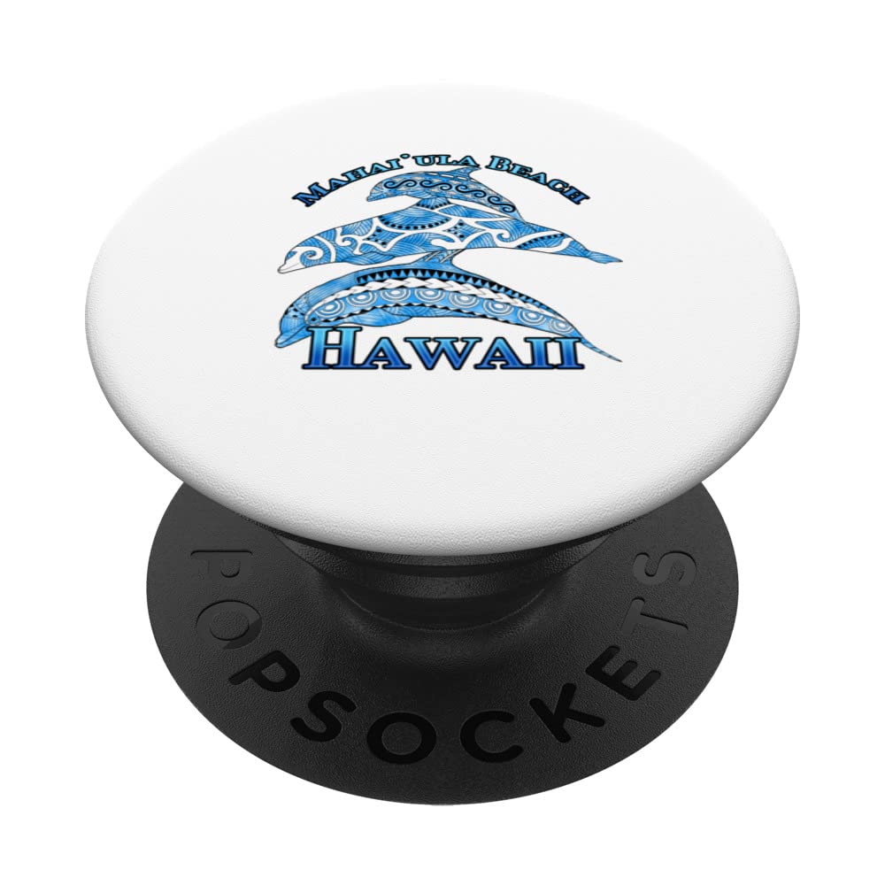 Mahai'ula Beach Hawaii Vacation Tribal Dolphins PopSockets Swappable PopGrip