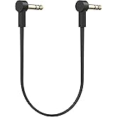 Rock Stock 1/4" Stereo TRS Flat Patch Cables - 12" Ultra-Thin, Right Angle | Low Profile, Gold Plated, Braided Shielding, Maximize Pedalboard Space, Eliminate Noise, Connect Guitar Effects Pedals