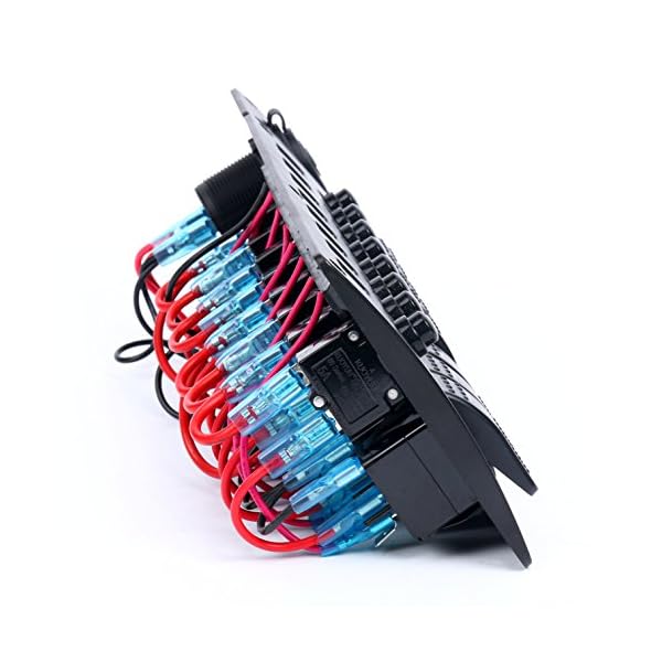 Amarine-made-8-Gang-Red-LED-Indicators-Rocker-Circuit-Breaker-Waterproof-Marine-Boat-Rv-Switch-Panel-Combined-with-Dual-USB-12v-Power-Adapter-Panel-PN-CB8-R-CB1S1S2