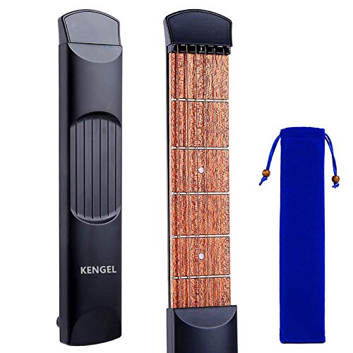 KENGEL Pocket Guitar Practice Neck, Finger Exercise, 4， 6 Fret Portable Guitar Trainer Practice Tool for Beginner Chord Trainer Fingering (6fret)