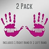 DD902HP 2-Pack Jeep Wave (1 Right, 1 Left Handed) Decal Sticker | 5.5-Inches Wide | Premium Quality Hot Pink Vinyl Decal