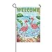 Lafoxla Flamingo Beach Summer Garden Flag Welcome Tropical Palm Trees-Best for Party Yard and Outdoor Home Decor 12x18in.