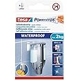 tesa Powerstrips Waterproof Removable Adhesive Strips for Bathrooms or Humid Areas -White- 6 Strips