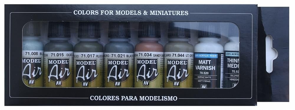Vallejo Model Air Acrylic Paint, Matte Finish, 18 ml for Airbrush, Ideal for Modeling and Miniatures, Pre-War Series